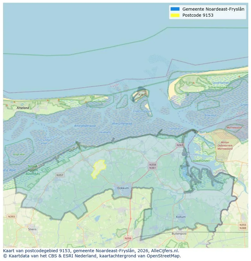 Postcode map for 9153