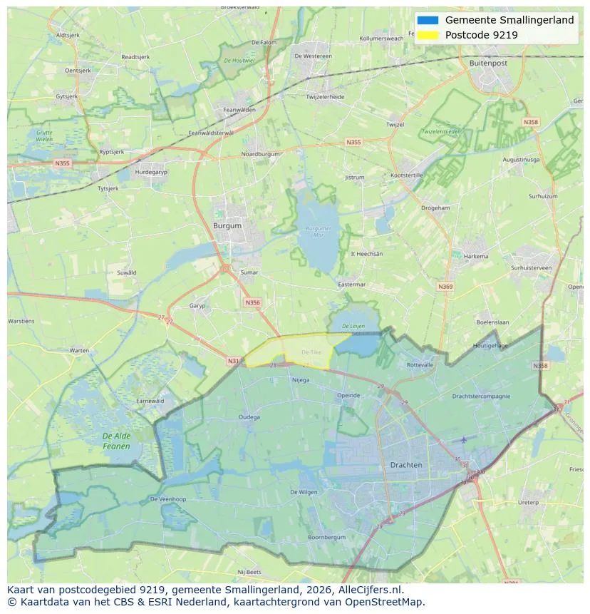 Postcode map for 9219