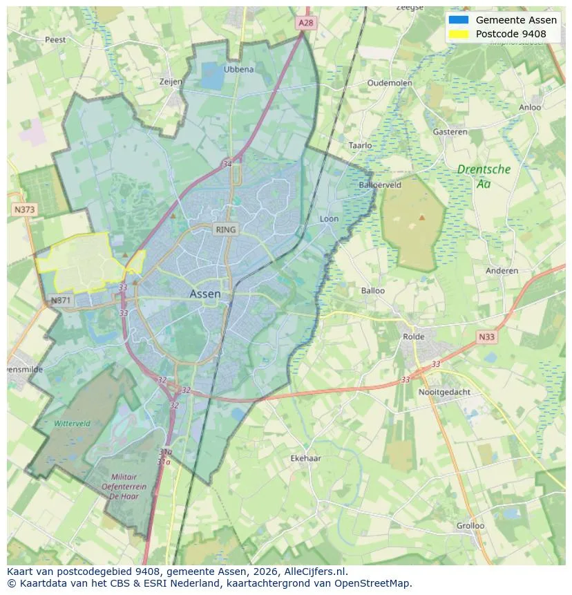 Postcode map for 9408