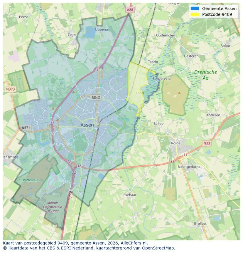 Postcode map for 9409