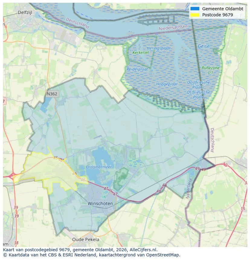 Mapa de códigos postales para 9679