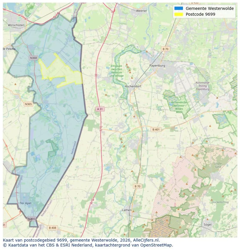 Postcodekaart voor 9699