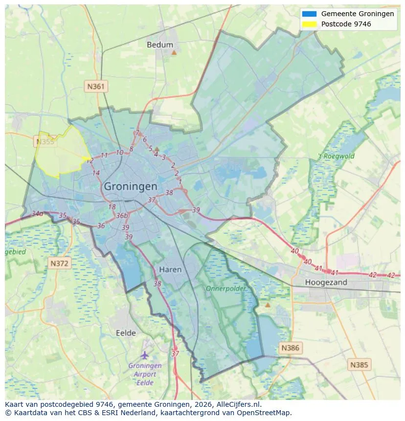 Postcode map for 9746