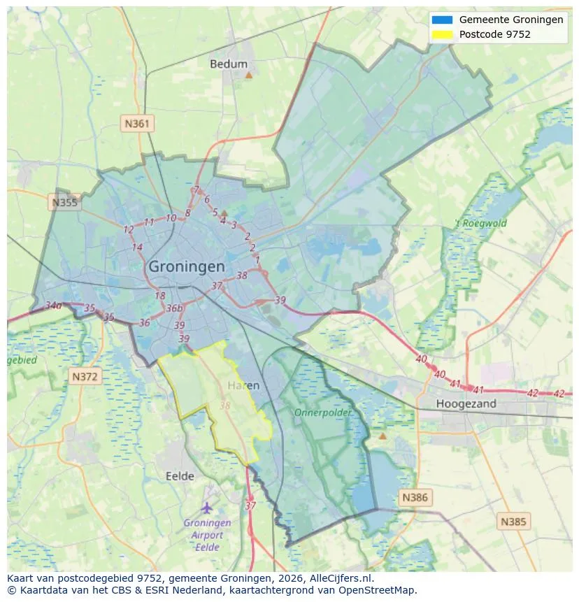 Postcode map for 9752