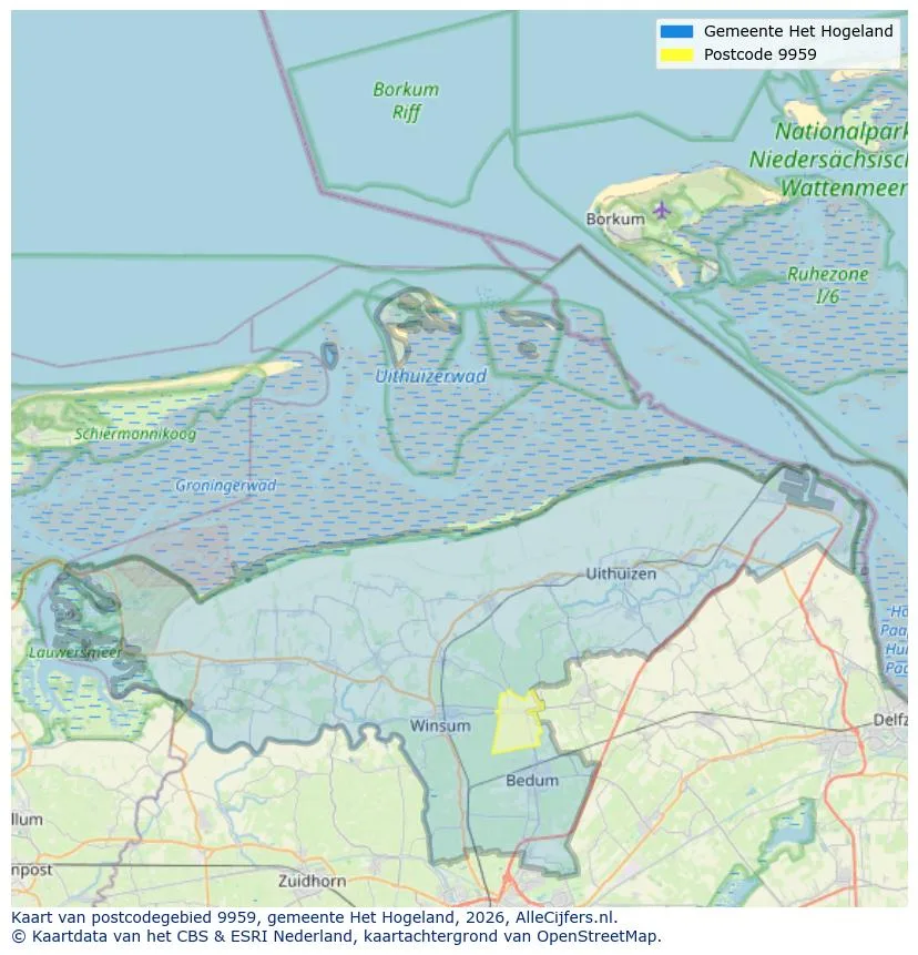 Postcode map for 9959