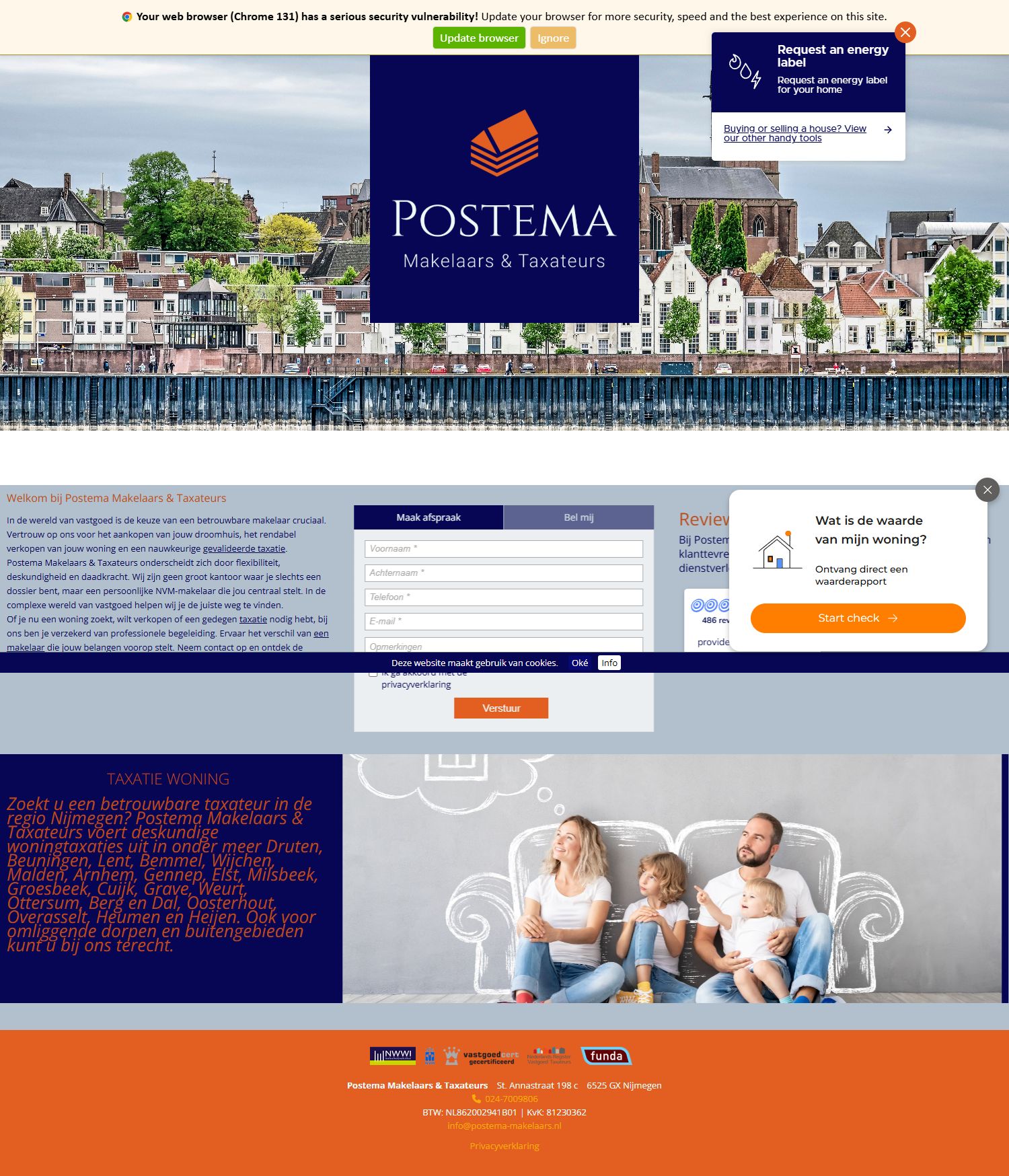 Screenshot der Website von www.postema-makelaars.nl