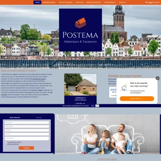Screenshot of the website of www.postema-makelaars.nl