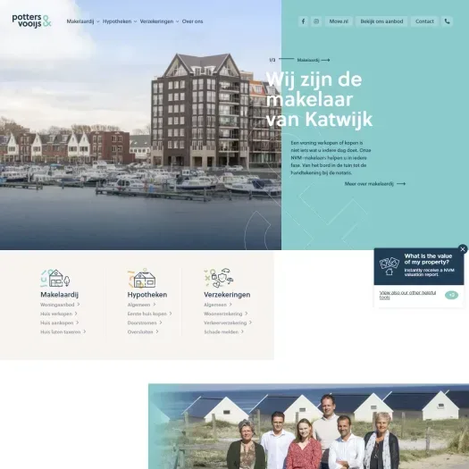 Screenshot van de website van www.pvpmakelaars.nl