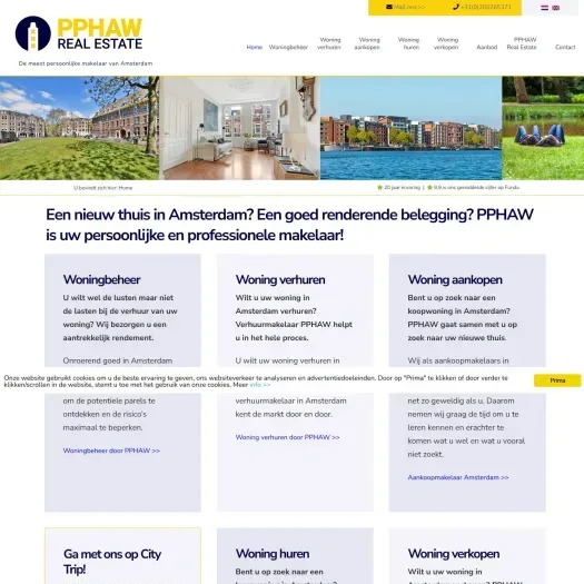 Screenshot der Website von www.pphaw-realestate.nl