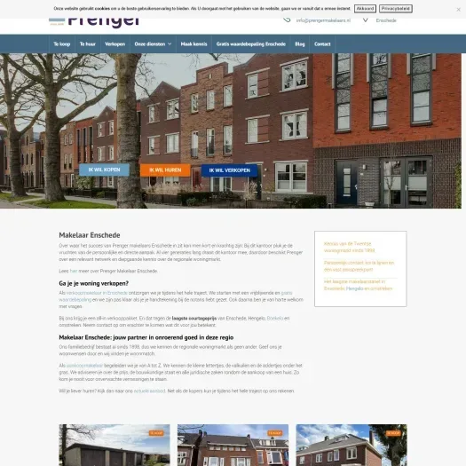 Capture d'écran du site web de www.prengermakelaars.nl