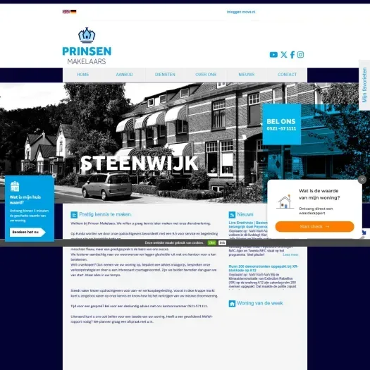 Capture d'écran du site web de www.prinsenmakelaars.nl