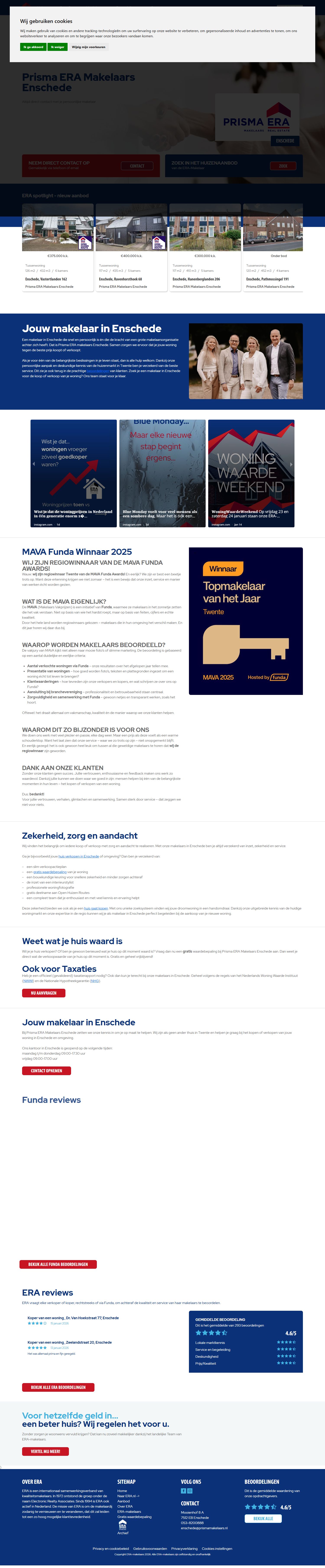 Screenshot der Website von www.era.nl