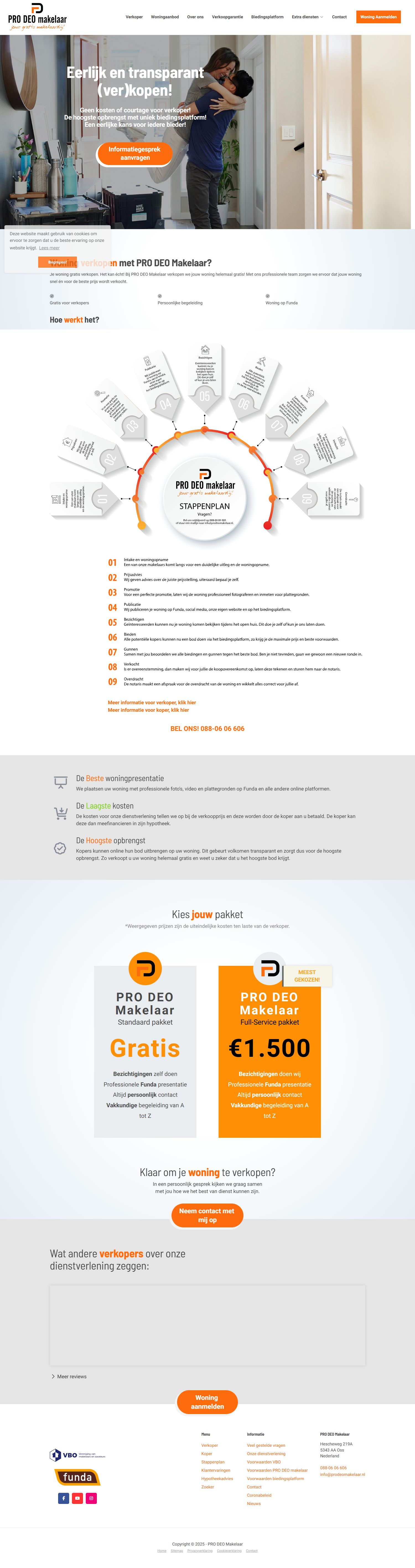 Screenshot of the website of www.prodeomakelaar.nl
