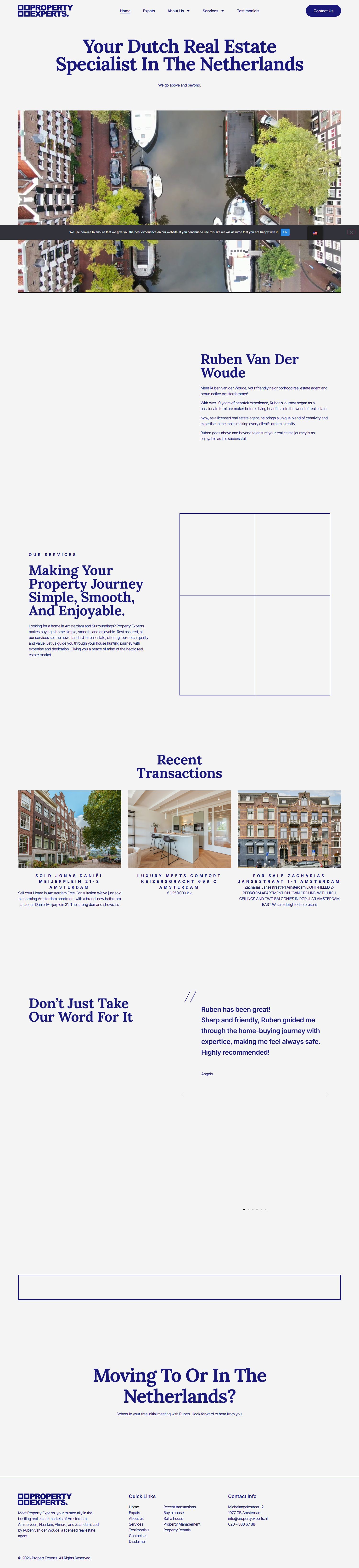 Screenshot der Website von www.propertyexperts.nl