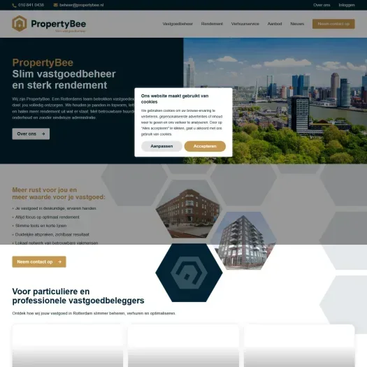 Screenshot van de website van propertybee.nl