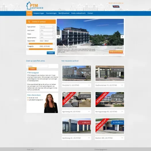 Screenshot of the website of www.ptmvastgoed.nl