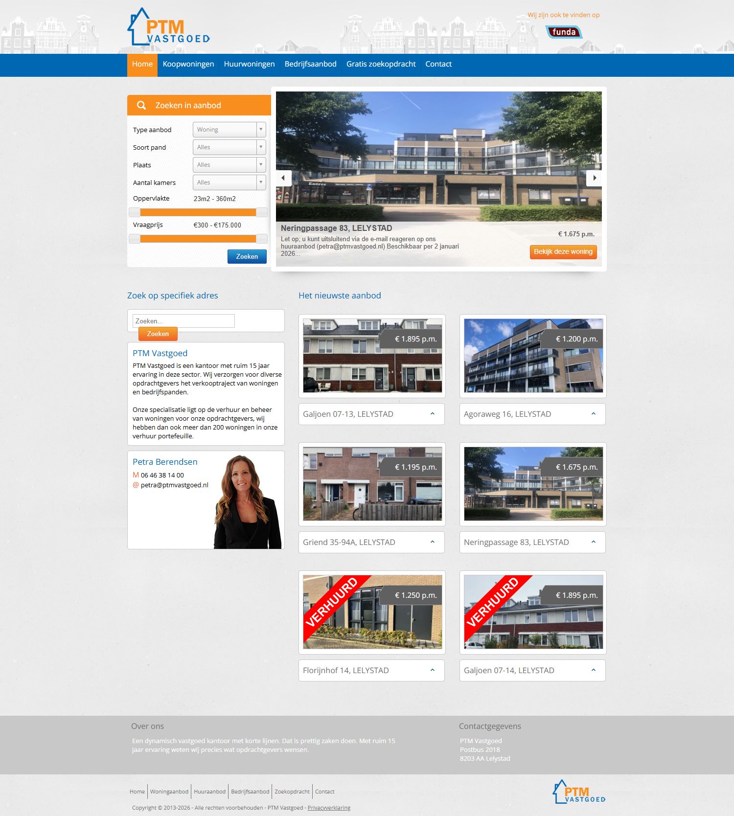 Screenshot van de website van www.ptmvastgoed.nl