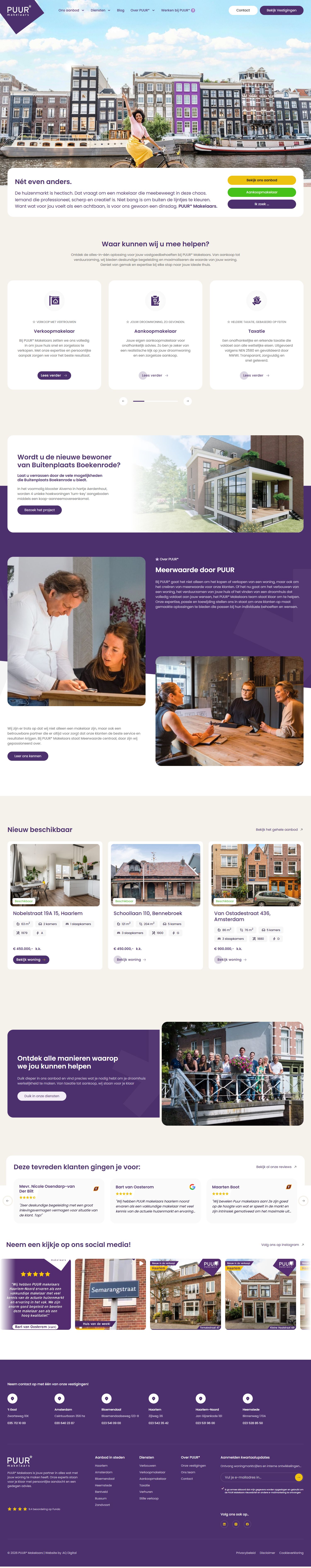 Screenshot der Website von www.puurmakelaars.nl