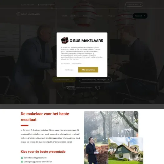 Capture d'écran du site web de www.q-vastgoed.nl