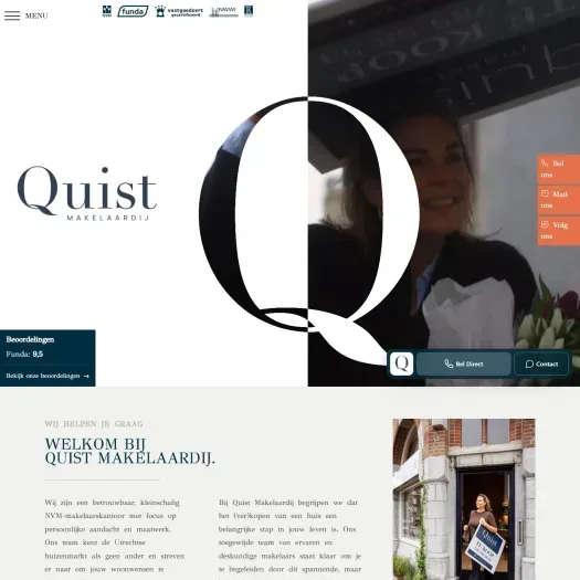 Screenshot van de website van www.quistmakelaardij.nl