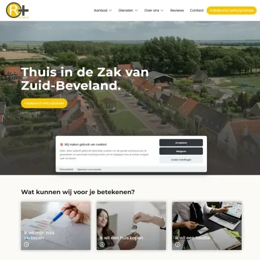 Capture d'écran du site web de www.rplusmakelaardij.nl