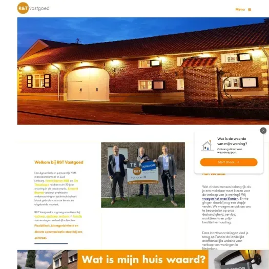 Screenshot of the website of www.rentvastgoed.nl
