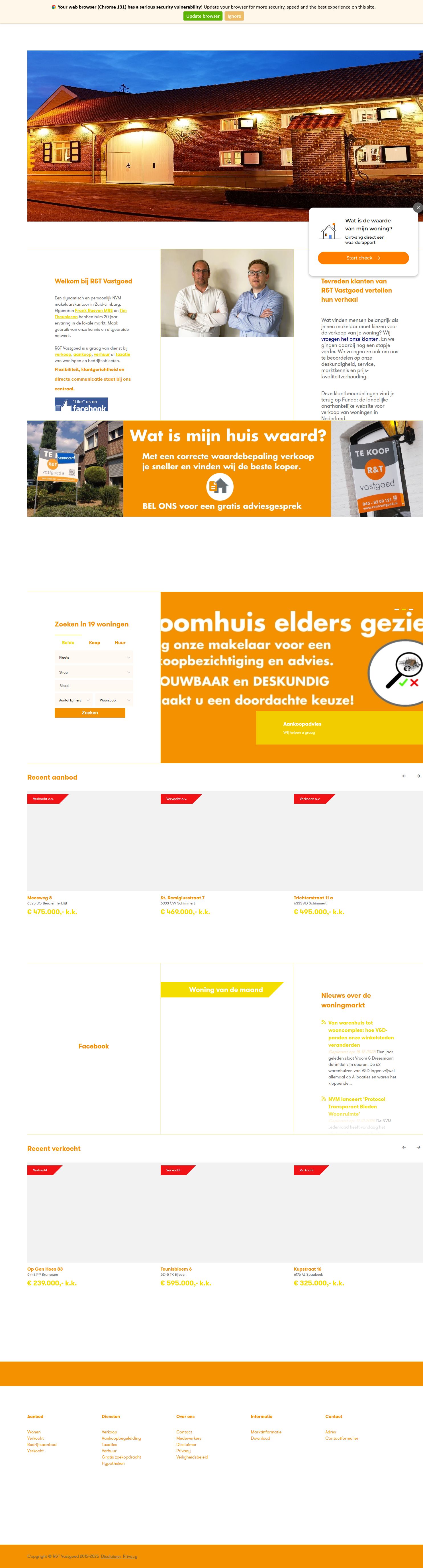 Screenshot der Website von www.rentvastgoed.nl