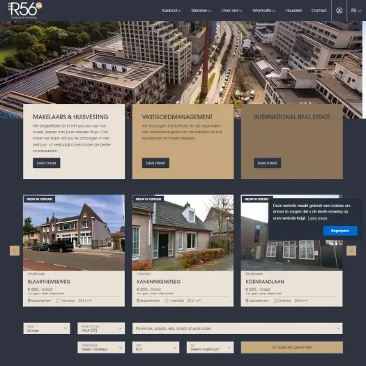 Screenshot van de website van www.r56.nl