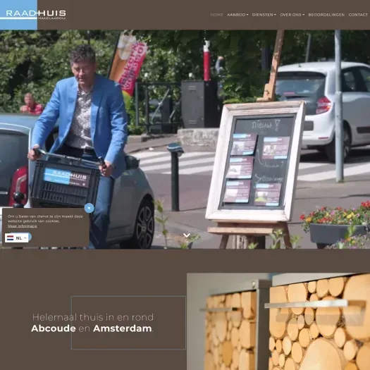 Screenshot van de website van www.raad-huis.nl