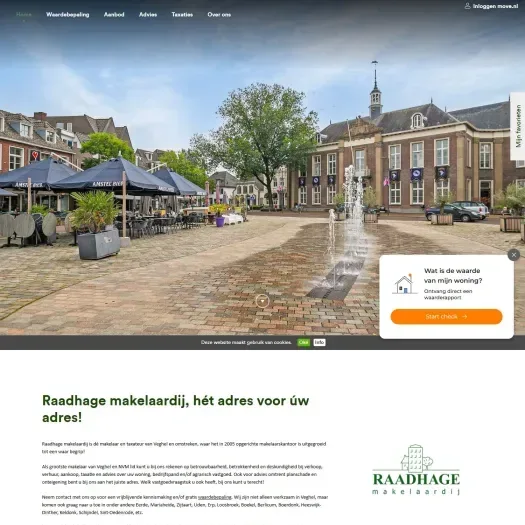 Screenshot der Website von www.raadhage.nl