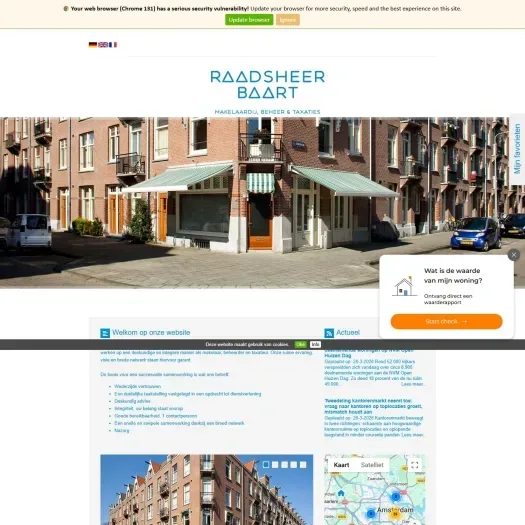 Screenshot van de website van www.raadsheerbaart.nl