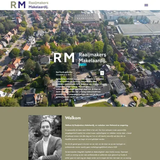 Screenshot van de website van www.raaijmakersmakelaardij.nl