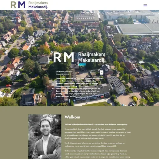 Screenshot of the website of www.raaijmakersmakelaardij.nl