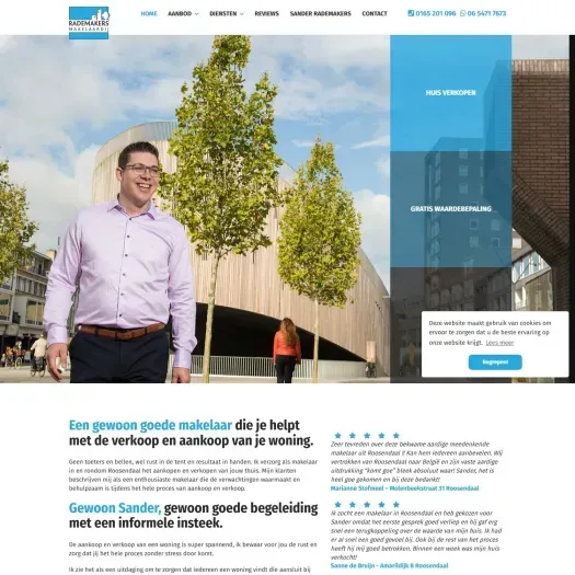 Screenshot der Website von www.rademakersmakelaardij.nl