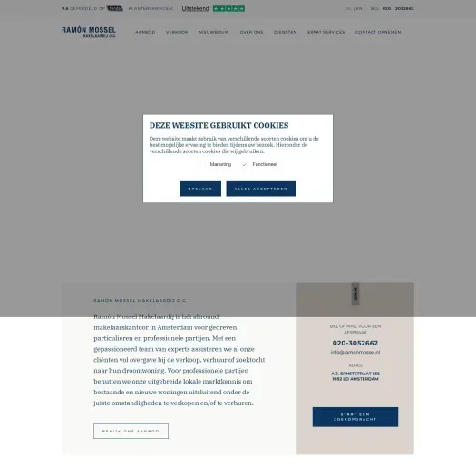 Screenshot van de website van www.ramonmossel.nl