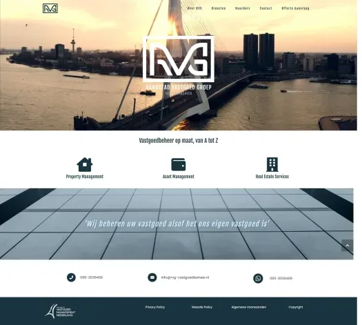 Screenshot van de website van www.rvg-vastgoedbeheer.nl