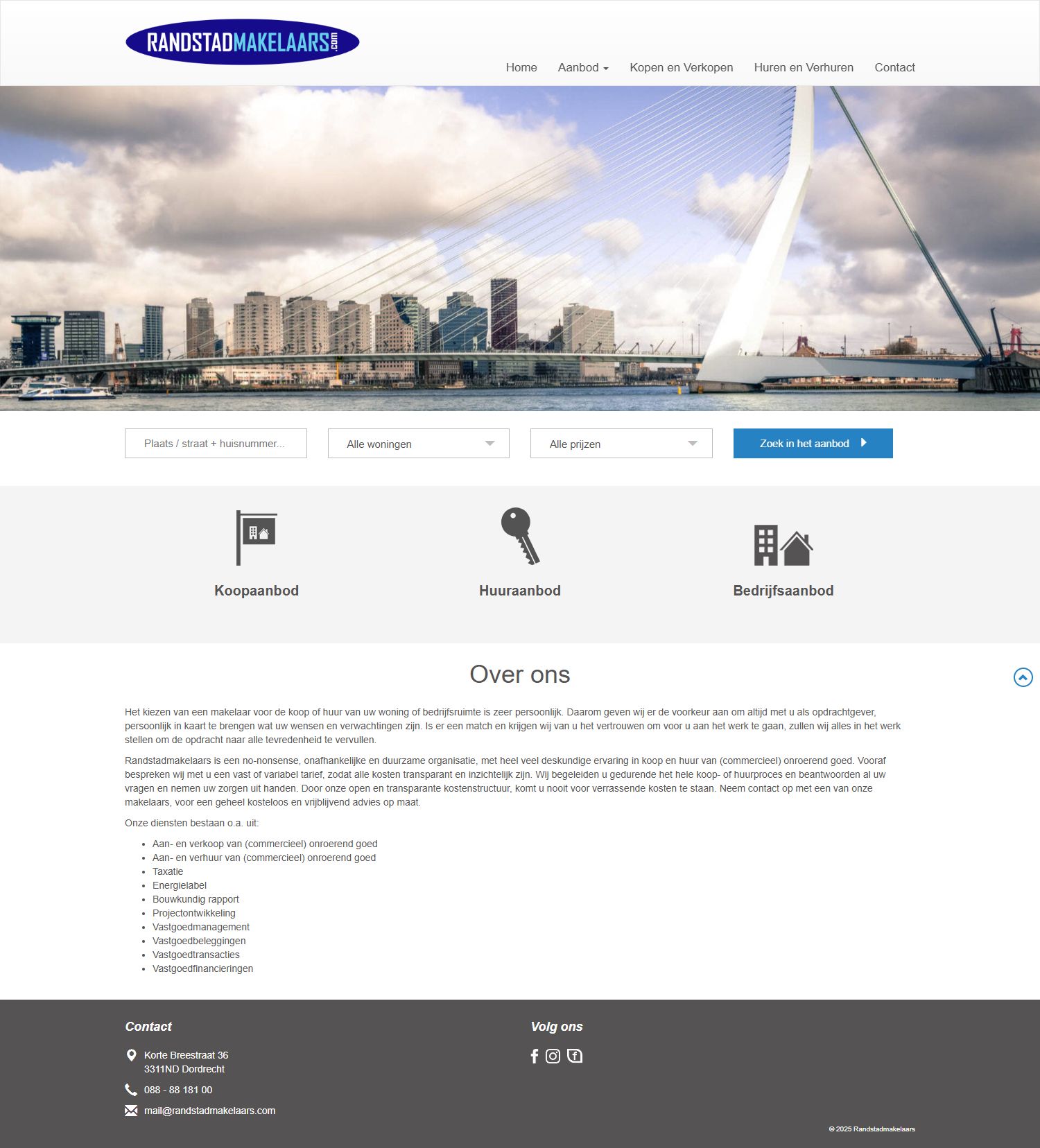 Screenshot der Website von www.randstadmakelaars.com