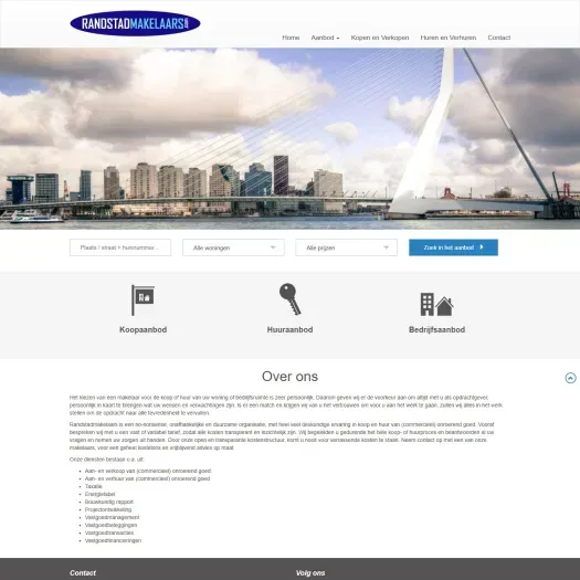 Screenshot van de website van www.randstadmakelaars.com