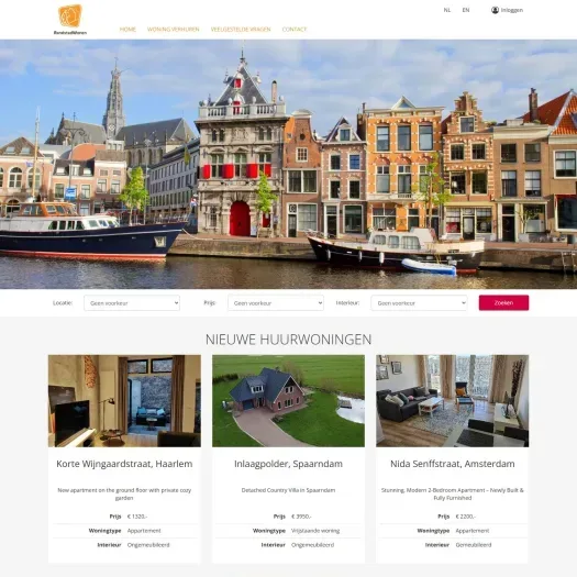 Screenshot van de website van www.randstadwonen.nl