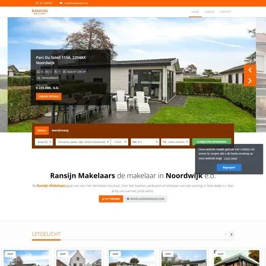 Screenshot van de website van www.ransijn.com