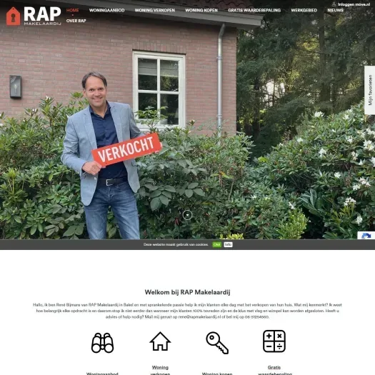 Screenshot der Website von www.rapmakelaardij.nl