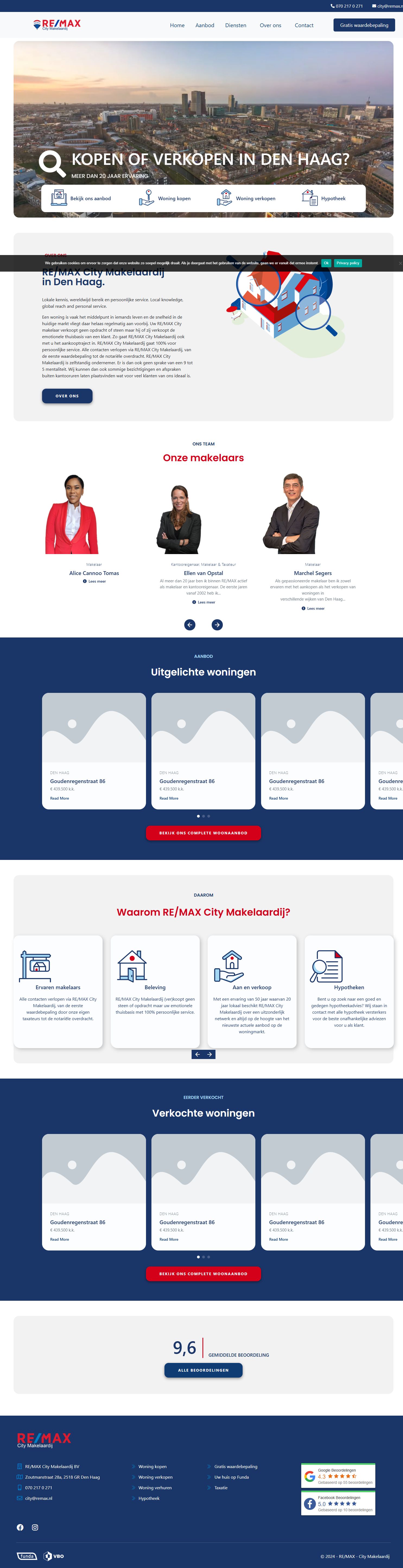 Screenshot van de website van www.remax-city.nl