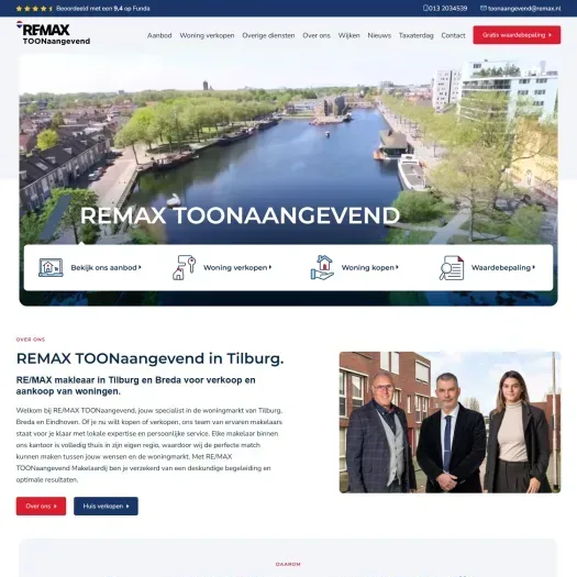 Screenshot van de website van www.remaxtoonaangevend.nl