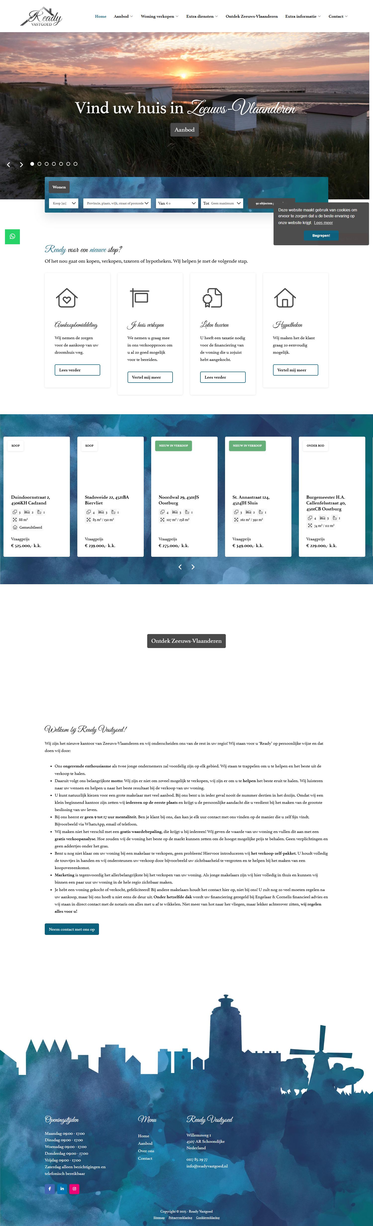 Screenshot der Website von www.readyvastgoed.nl