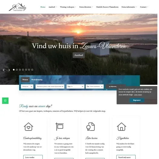 Screenshot of the website of www.readyvastgoed.nl