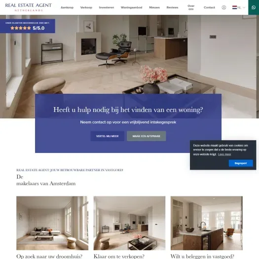 Capture d'écran du site web de www.realestateagent.nl