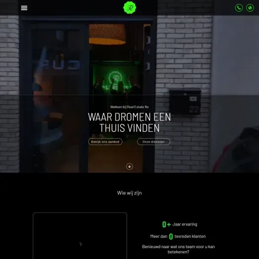 Screenshot of the website of www.realestatero.nl