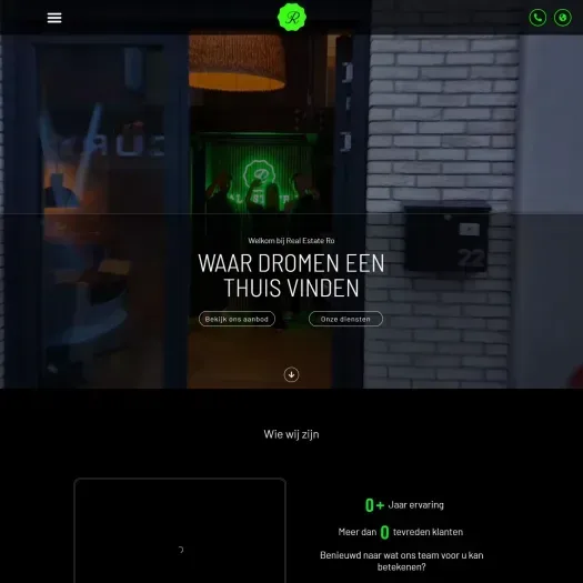 Screenshot of the website of www.realestatero.nl