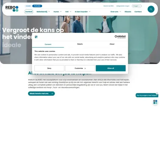 Capture d'écran du site web de www.rebogroep.nl