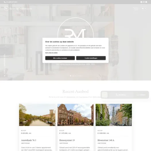 Screenshot der Website von www.recourtmakelaars.nl